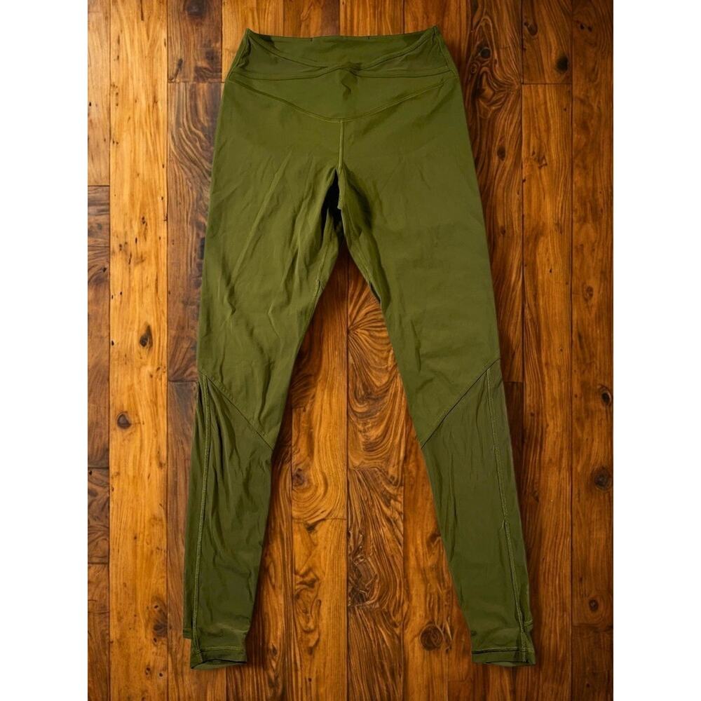 Lululemon Nulu Crisscross Mesh Stirrup Tight Green Leggings Sz 10 LW5ERXS - Picture 7 of 12